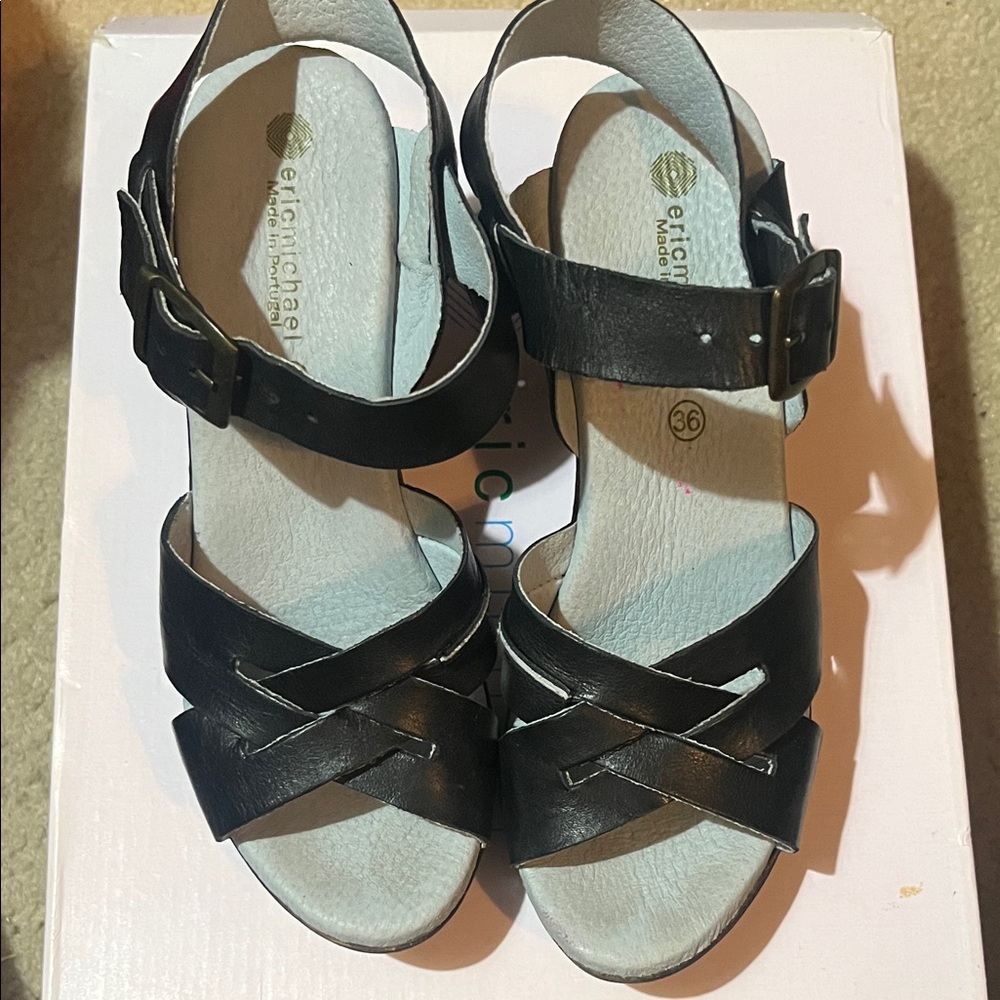 Eric Michael Black Strappy Heels